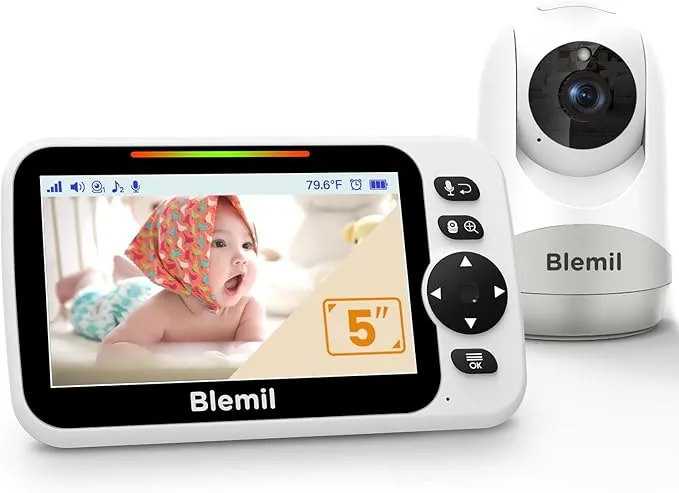 Blemil Monitor para bebés con batería de 30 Horas - Pantalla Grande de 5 Pulgadas - Visión Nocturna 59,99 €